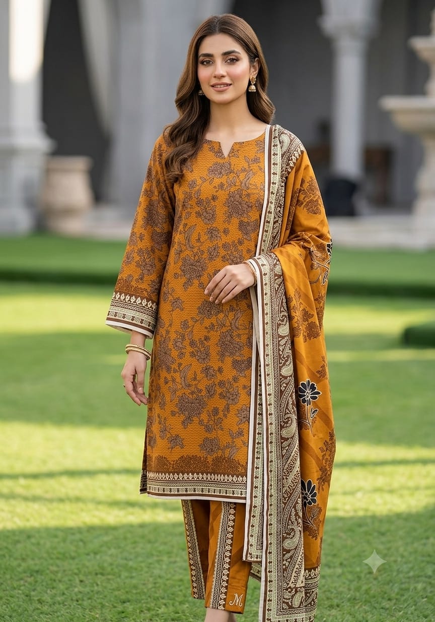Maria B Printed Winter Lelan 3 Pcs 001631