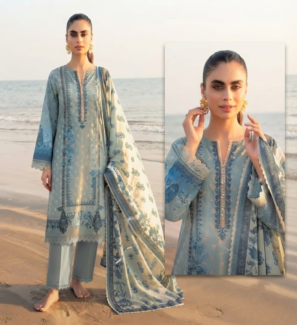 BeechTree Original Lawn 3PC With Voil Dupatta 001624