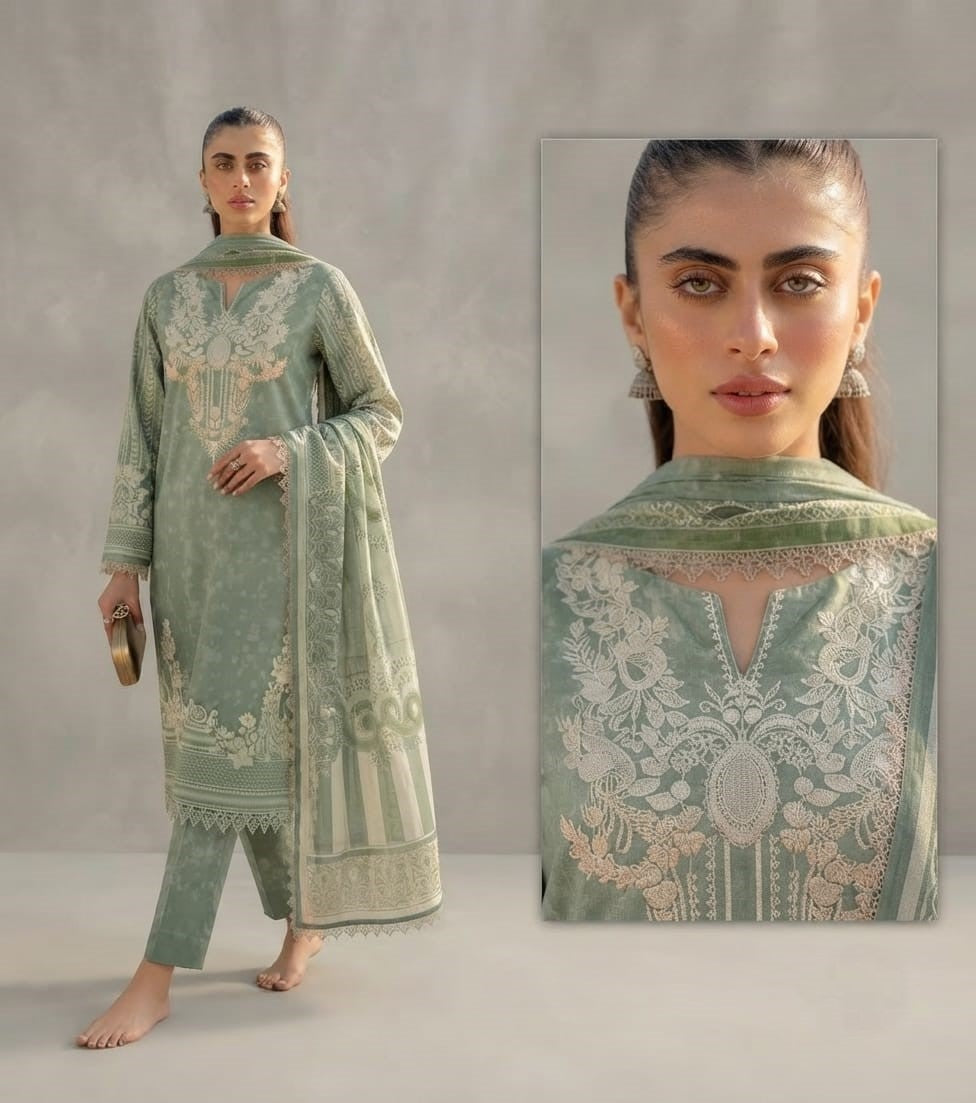 BeechTree Original Lawn 3PC With Voil Dupatta 001625