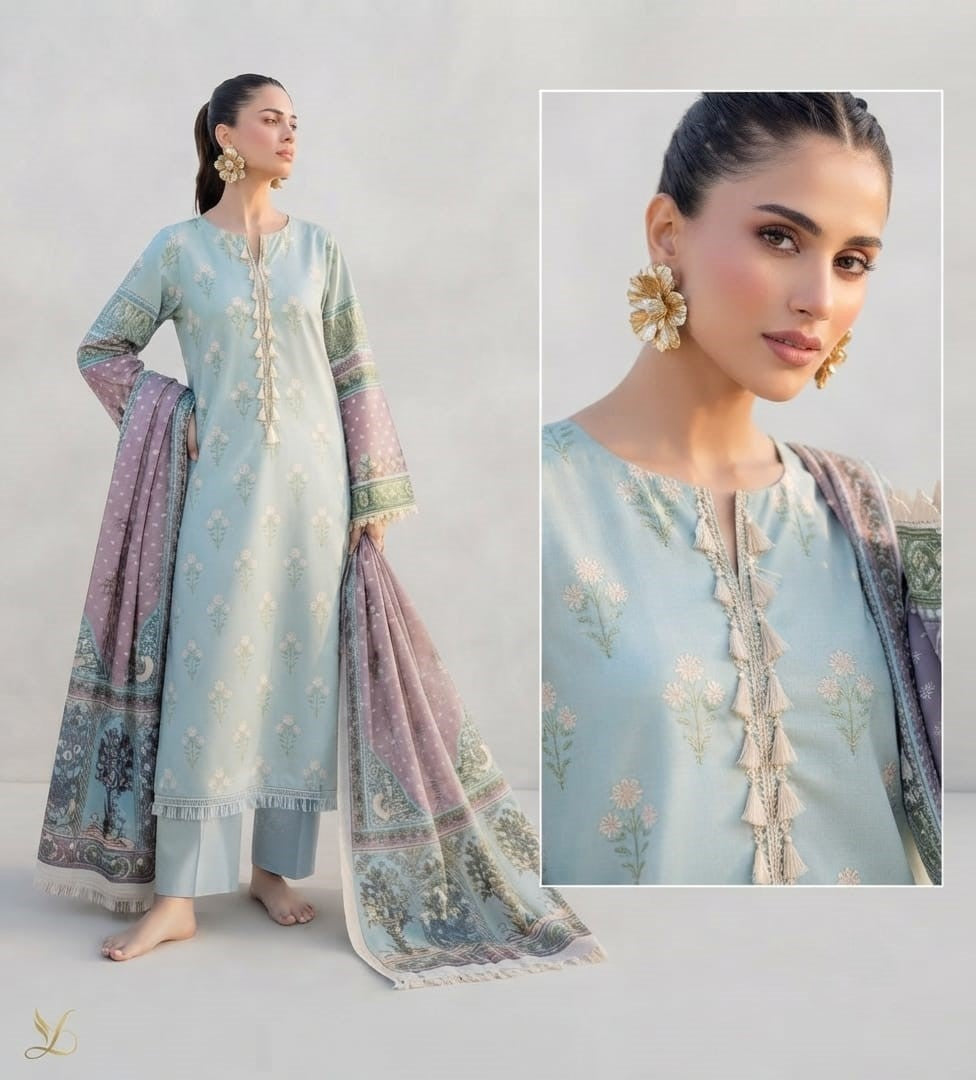 BeechTree Original Lawn 3PC With Voil Dupatta 001626