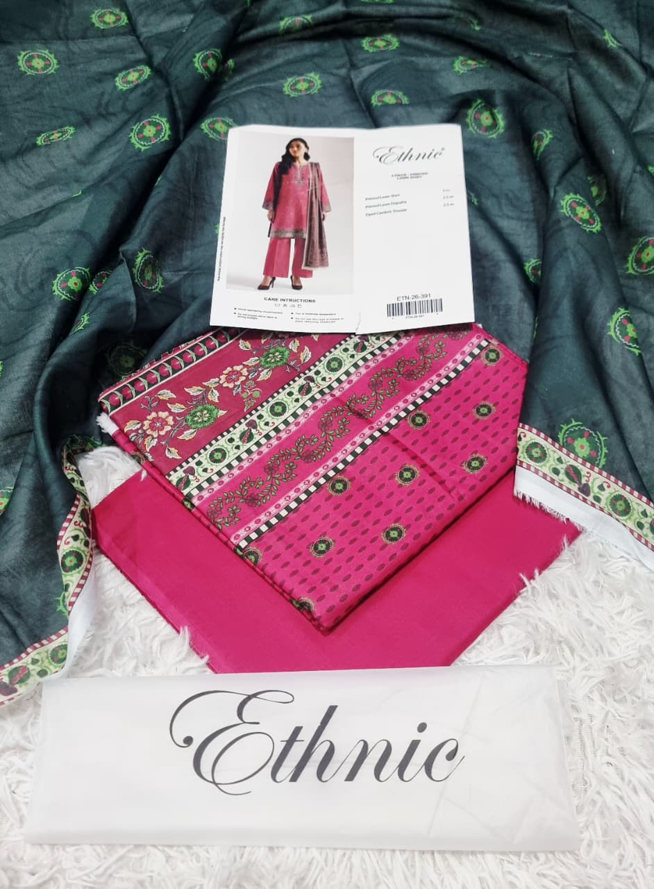 Ethnic Digital Printed Lawn 3PC Unstitched Suit 001790