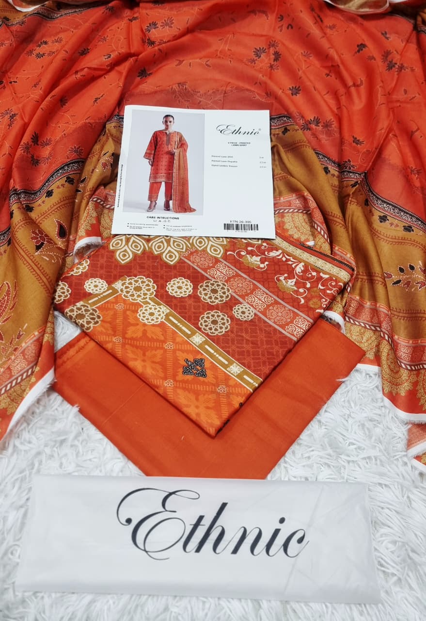 Ethnic Digital Printed Lawn 3PC Unstitched Suit 001793