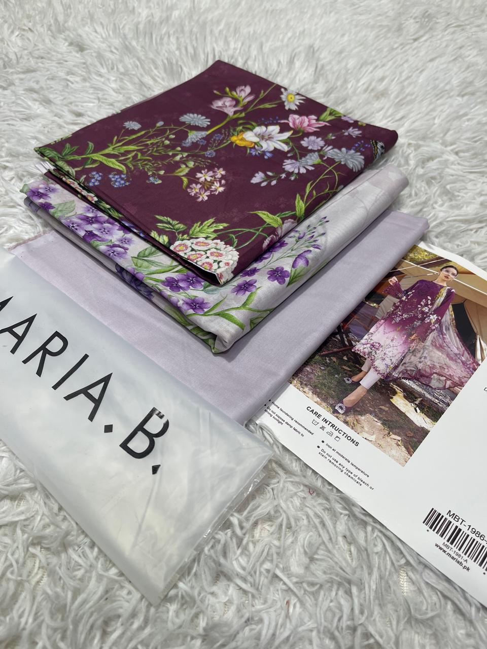 Maria B Digital Printed Lawn 3PC Unstitched Suit 001798