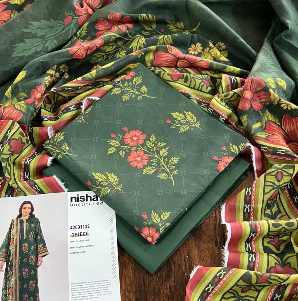 Nishat Digital Printed Lawn 3PC Unstitched Suit 001805