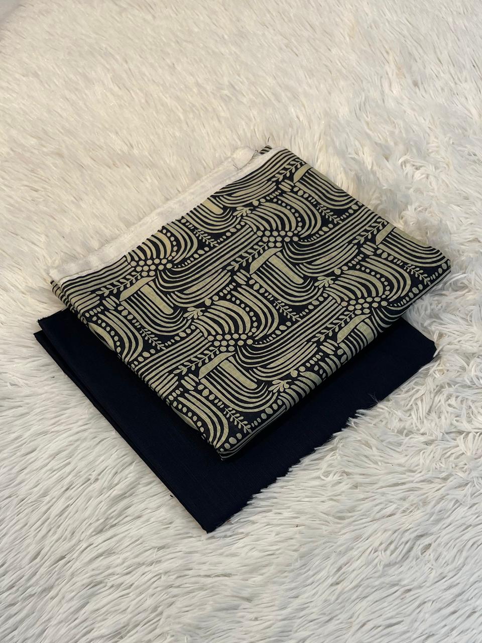 Mix Brand Original Khadder 2PC Printed With Dyed Trouser 001886