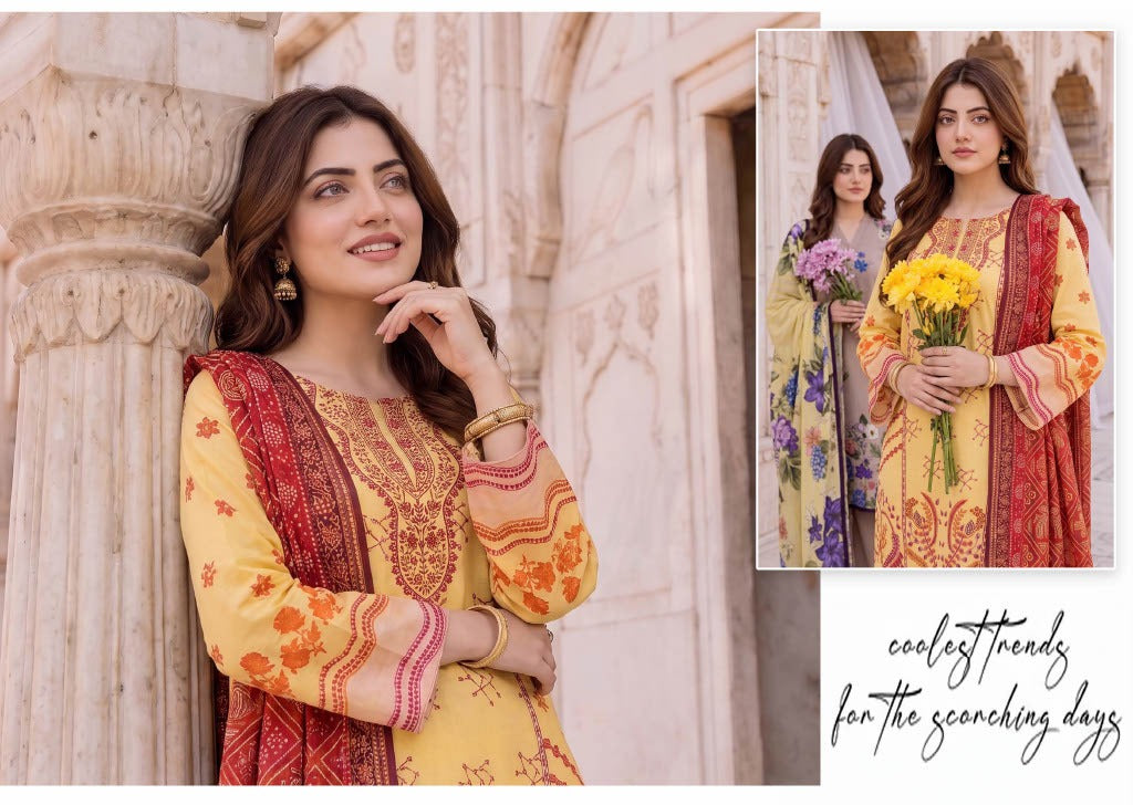 Gul-E-Sahar By Khushi Digital Printed Viscose karandi 3pcs 001961