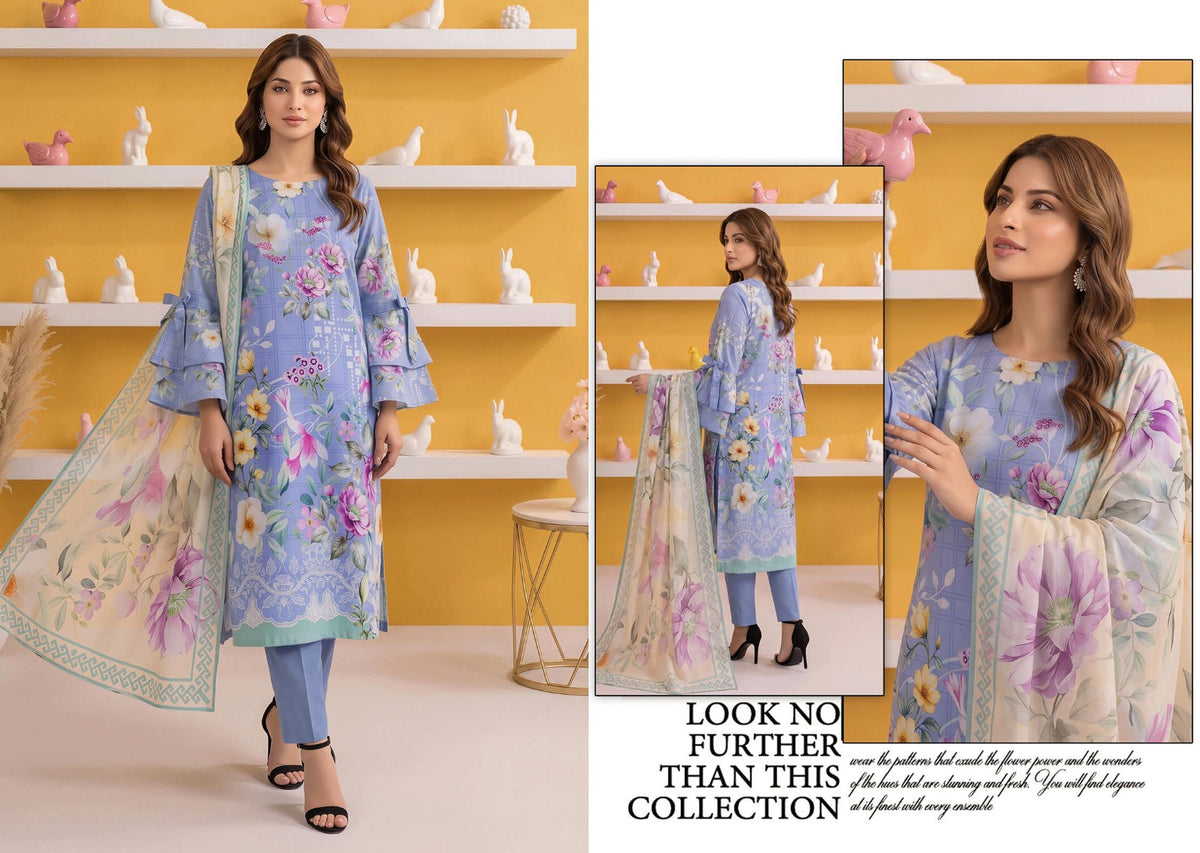 Gul-E-Sahar By Khushi Digital Printed Viscose karandi 3pcs 001968