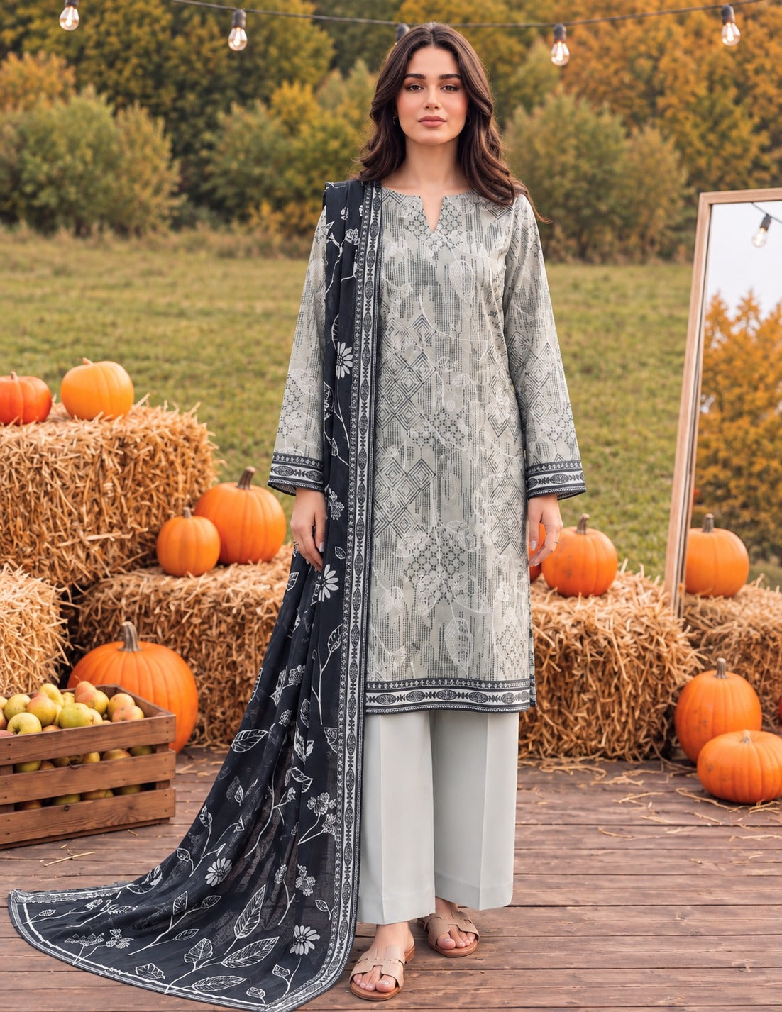 Tayyaba Noor Premium Lelan 3Pcs Digital Printed Unstitched Suit 002028