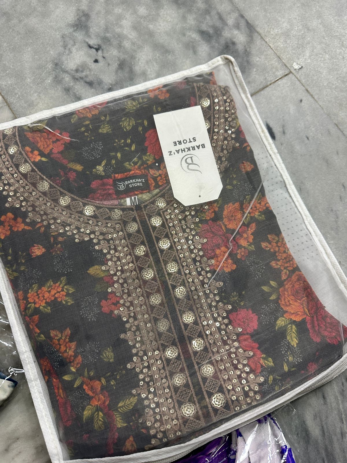 Maria B M Prints Embroidered Stitched 3Pcs Suit | Teal