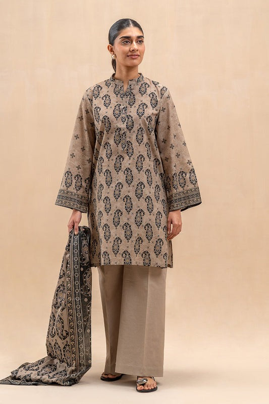 BeechTree Printed Lawn 3PC Unstitched Suit 001021