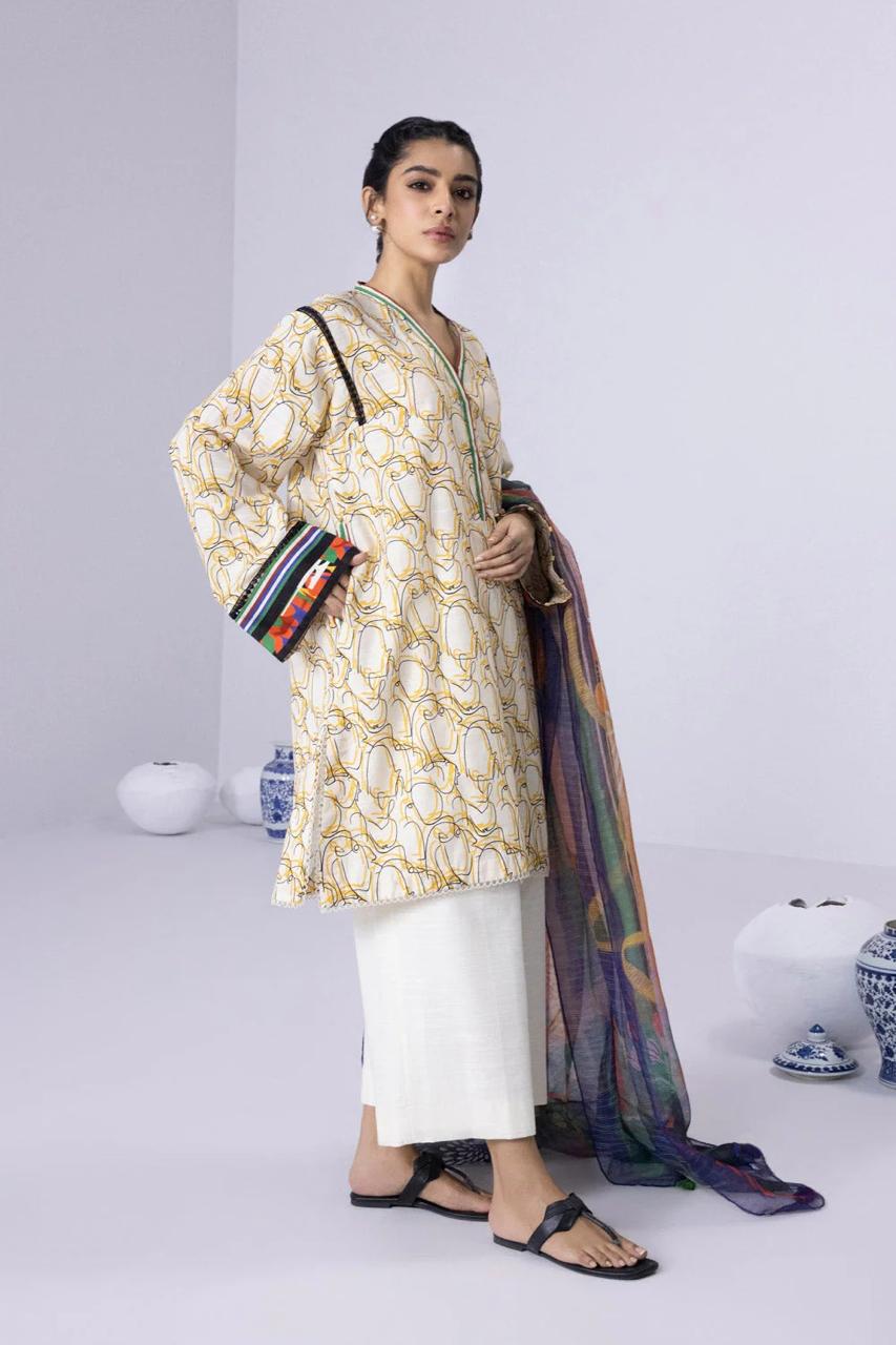 Saphire Printed Lawn 3Pcs Unstitched Suits 0001271