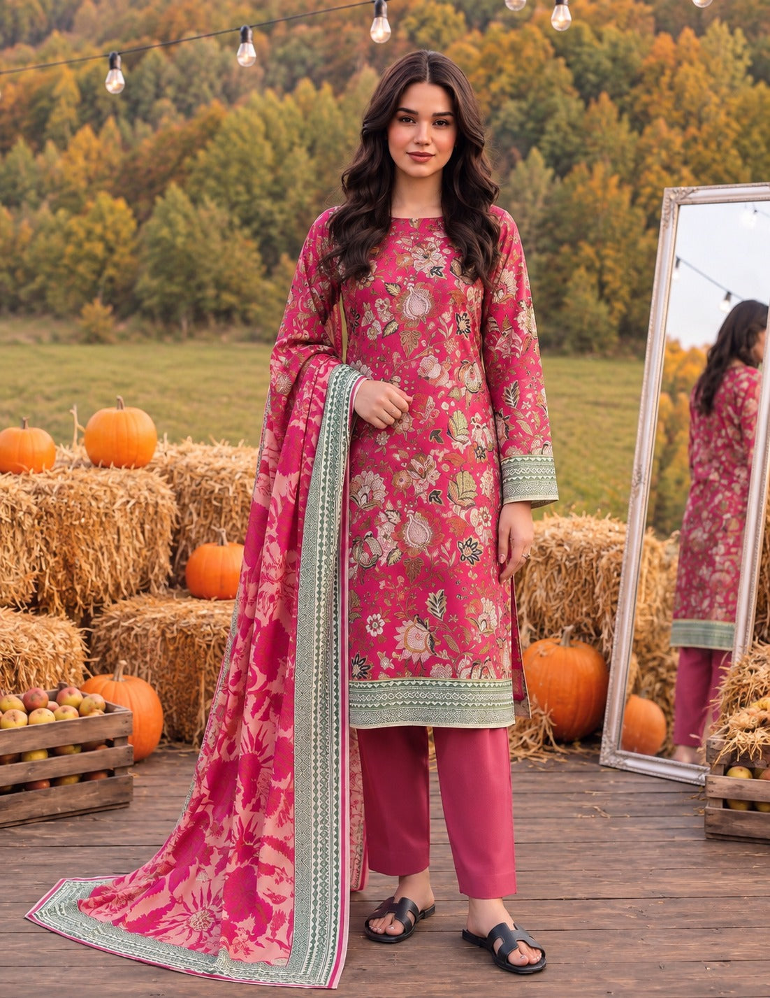 Tayyaba Noor Premium Lelan 3Pcs Digital Printed Unstitched Suit 002039