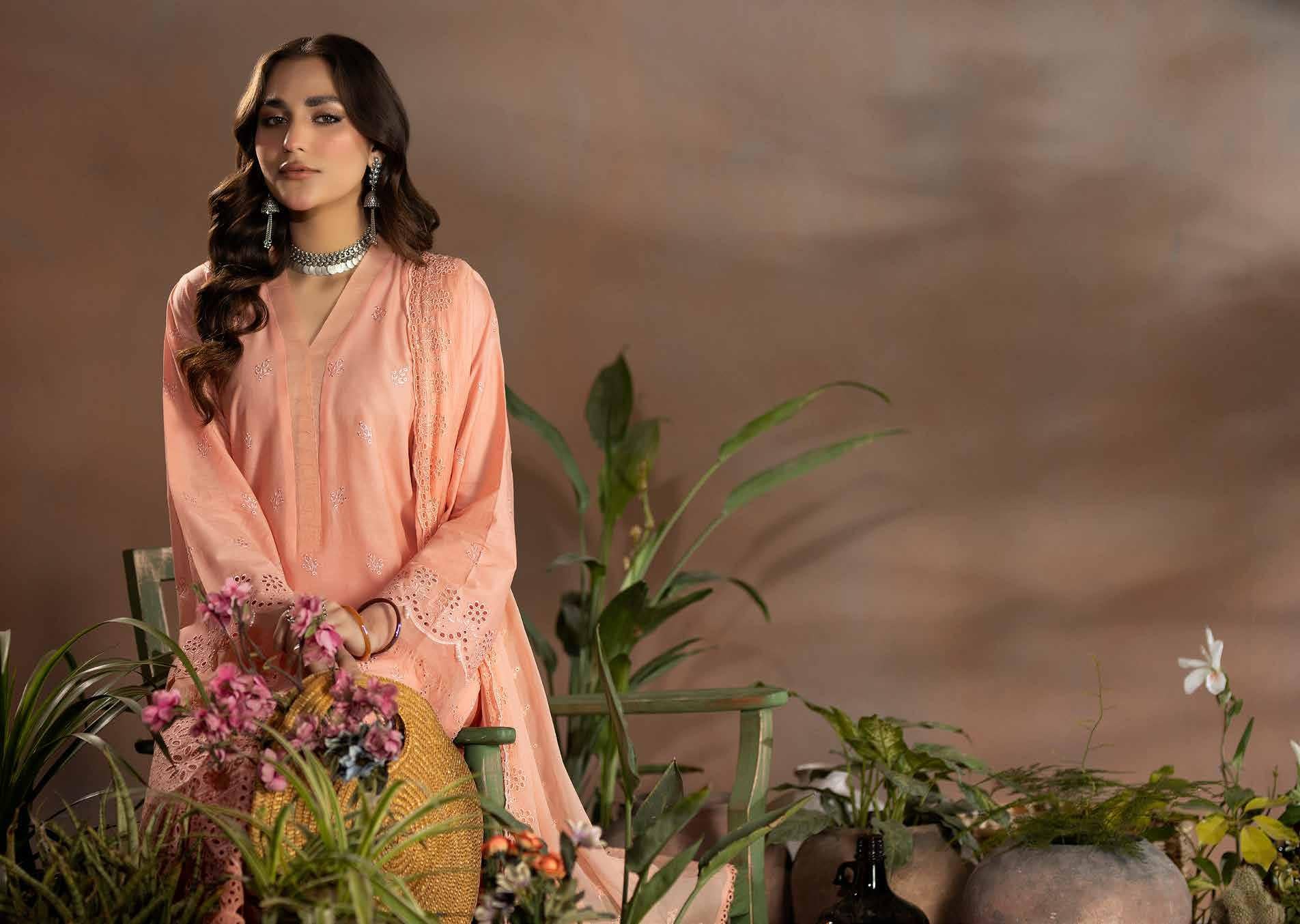 Chikankari shiffli Embroriderd lawn collection with embroidered chiffon dupatta