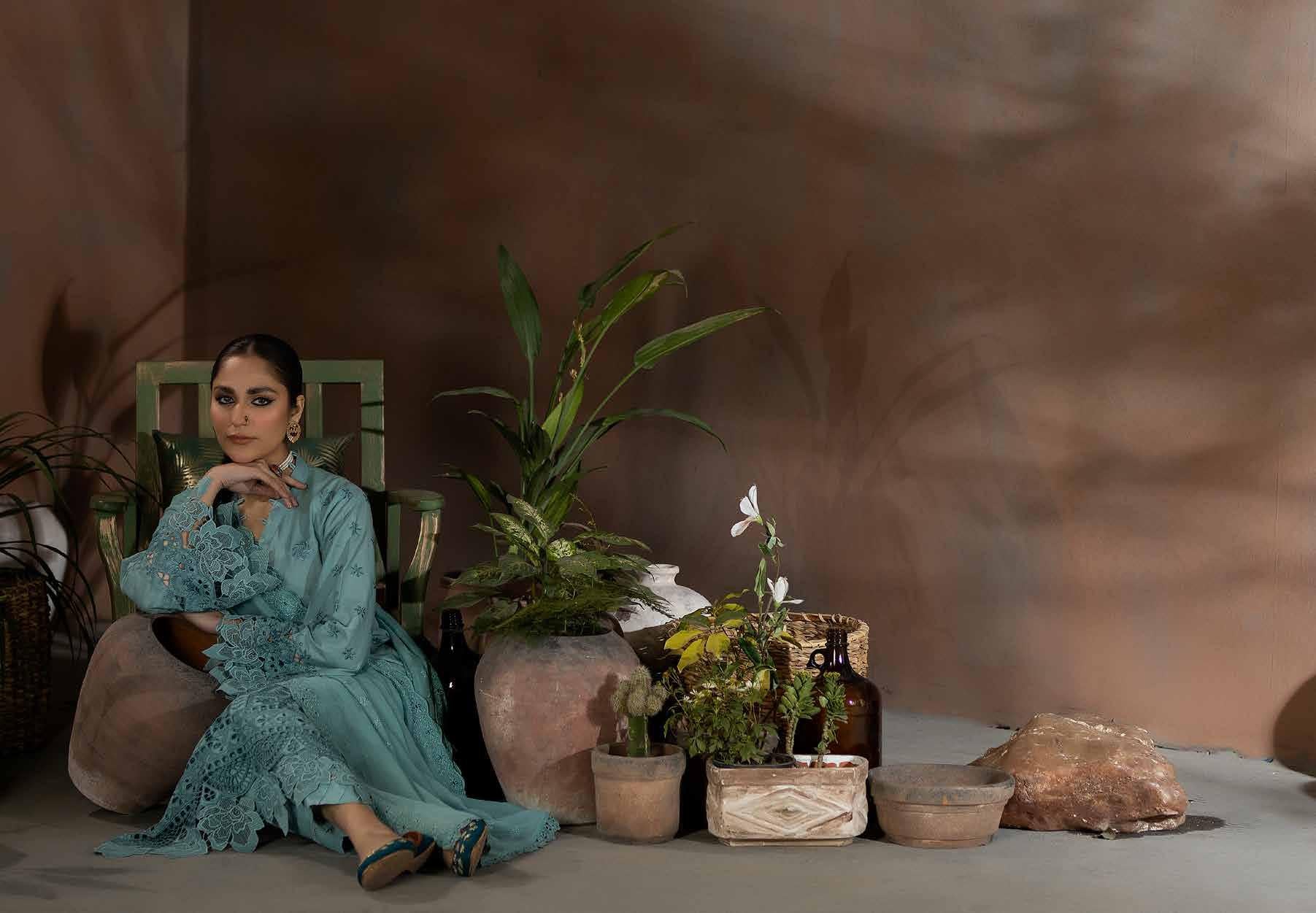 Chikankari shiffli Embroriderd lawn collection with embroidered chiffon dupatta