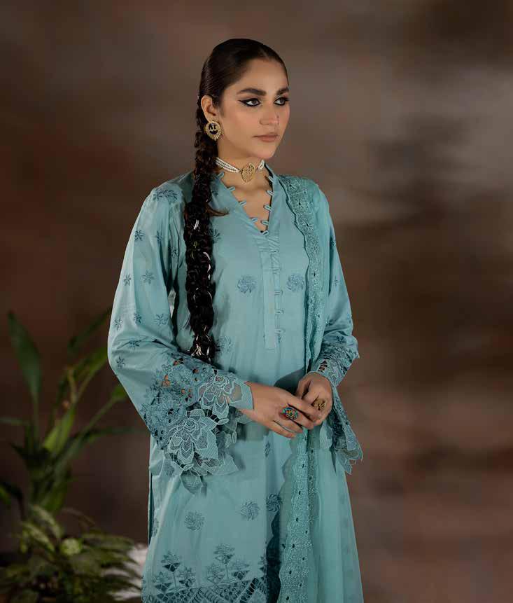 Chikankari shiffli Embroriderd lawn collection with embroidered chiffon dupatta