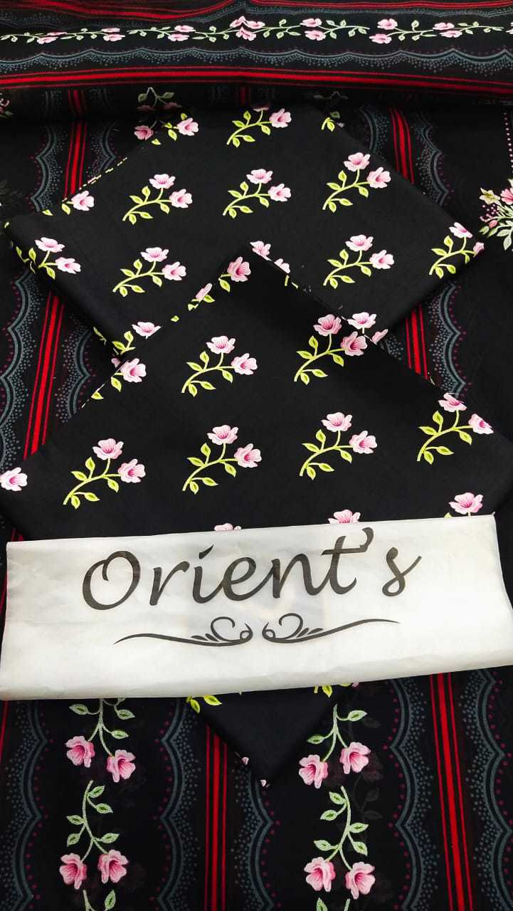 Orient Unstitched Allover Lawn 3 Piece Hit BinSaed Designs (blackbinsaed)