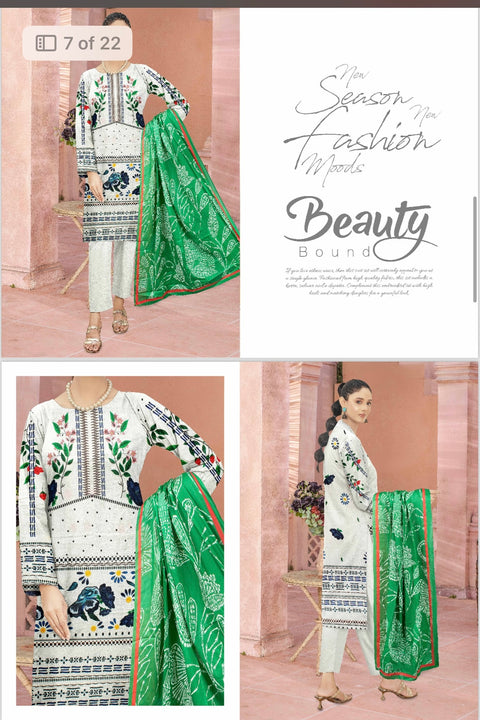 Ittehad Unstitched Lawn 3pcs Shirt Trouser + Dupatta IT613