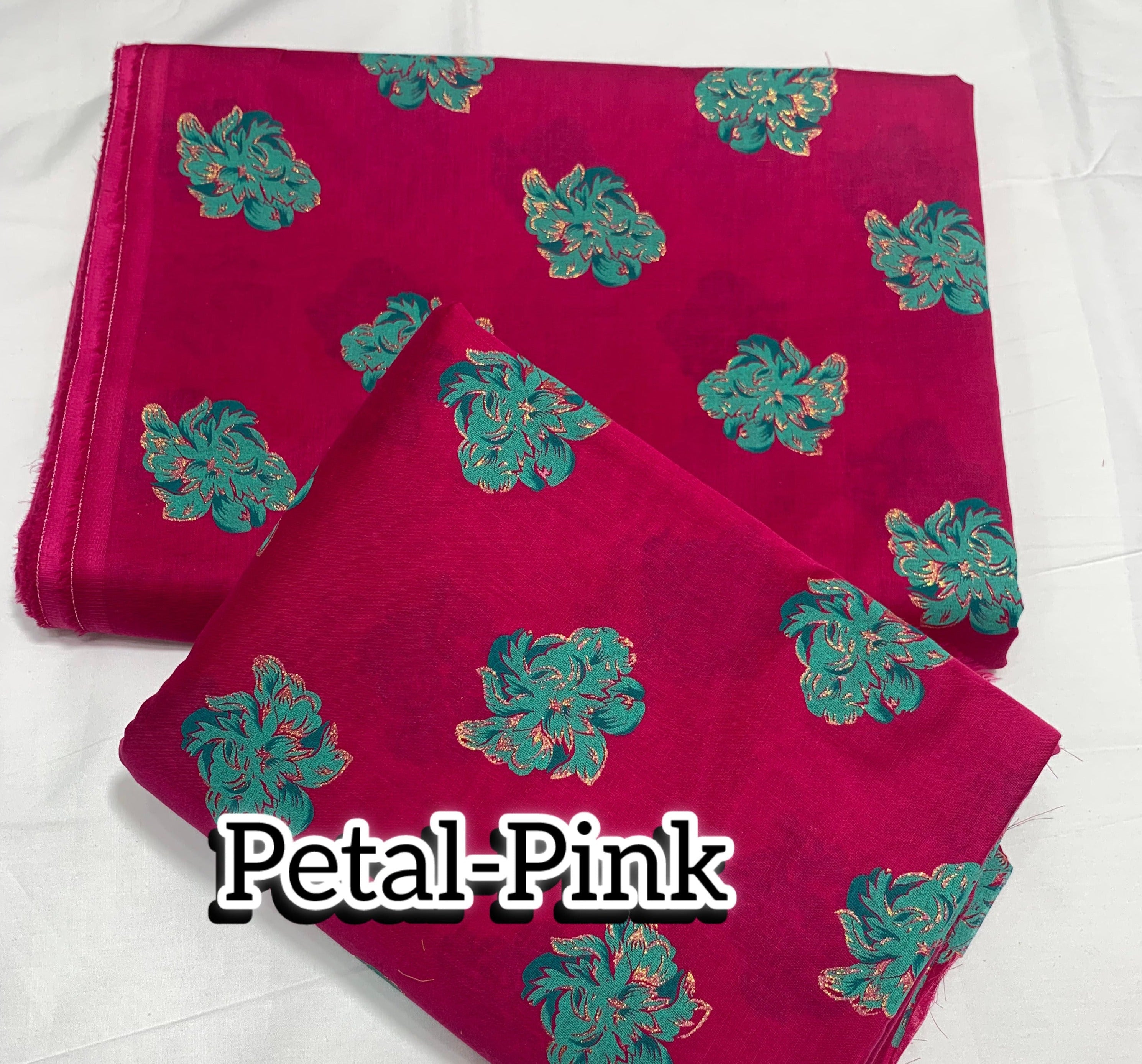 Imported Hand Paint Work All-over 2Pc Lawn Block Printed petal-pink