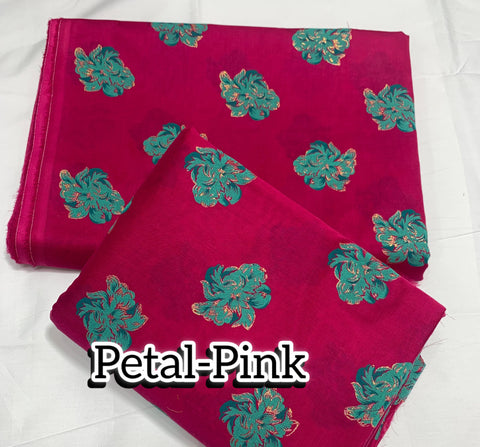 Imported Hand Paint Work All-over 2Pc Lawn Block Printed petal-pink