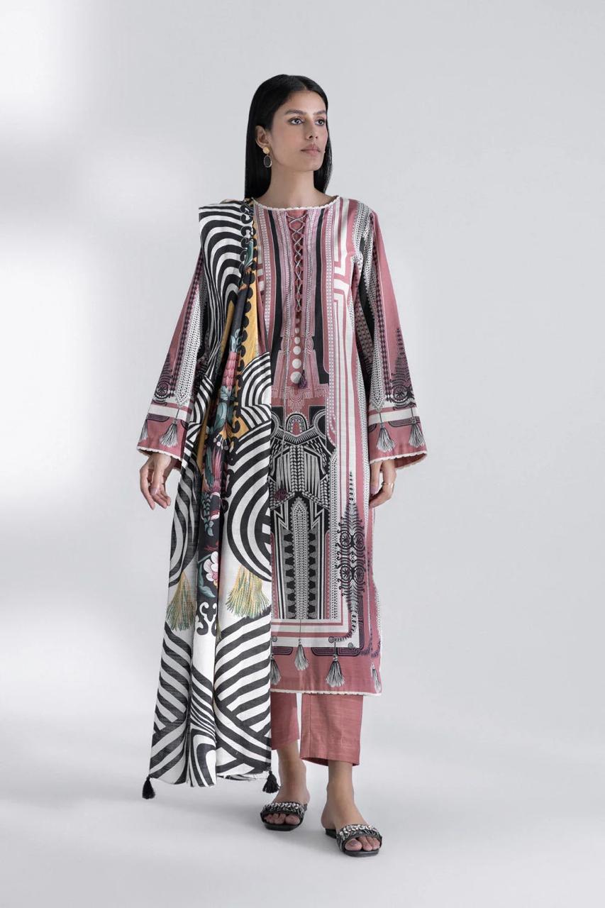 Saphire Printed Lawn 3Pcs Unstitched Suits 0001268