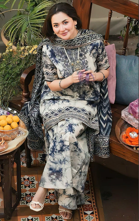 SAPHIRE HIT CODE Hania EID Embroidered Lawn Luxury Unstitched 3 pcs