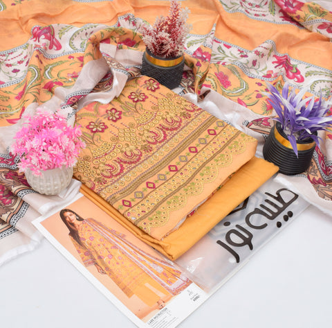 Tayyaba Noor Elegant Chikenkari Lawn Formal 3pcs Lawn Dupatta 000261