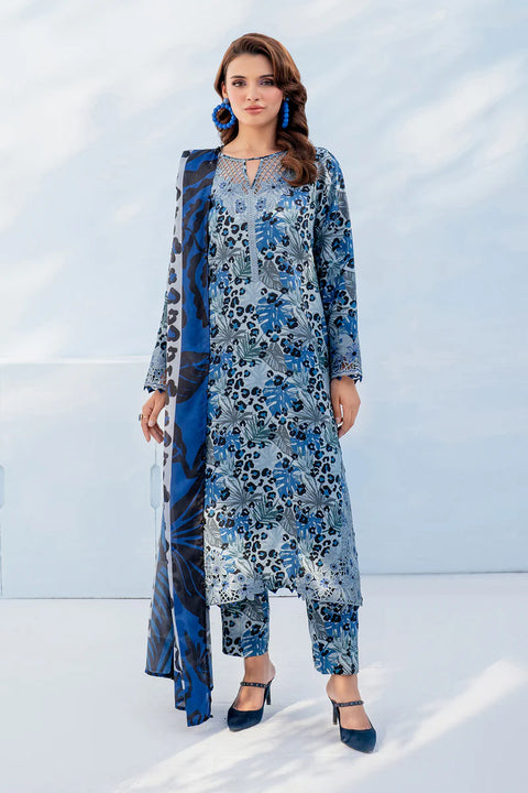Baroque EMBROIDERED Unstitched Lawn 3 Pcs UF-4040 VSLKBLUE