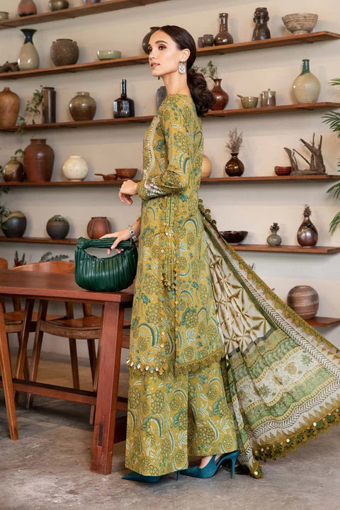 3 Piece Unstitched Embroidered Lawn Suit | MPT-2513-B