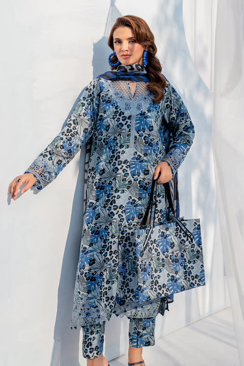 Baroque EMBROIDERED Unstitched Lawn 3 Pcs UF-4040 VSLKBLUE