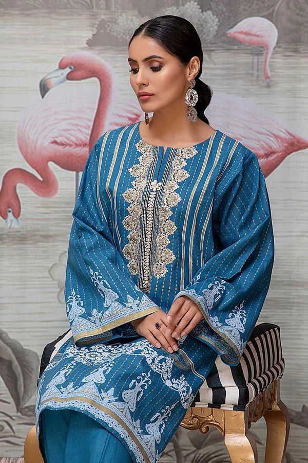 So Kamal Ready-to-Wear Embroidered Khaddar Shirt DPW-1711