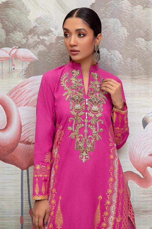 So Kamal Ready-to-Wear Embroidered Khaddar Shirt DPW-1712