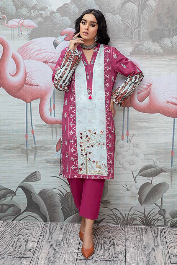 So Kamal Ready-to-Wear Embroidered Khaddar Shirt DPW-1717
