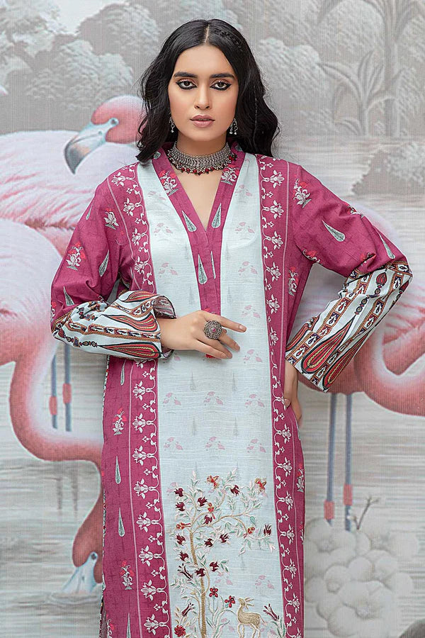 So Kamal Ready-to-Wear Embroidered Khaddar Shirt DPW-1717