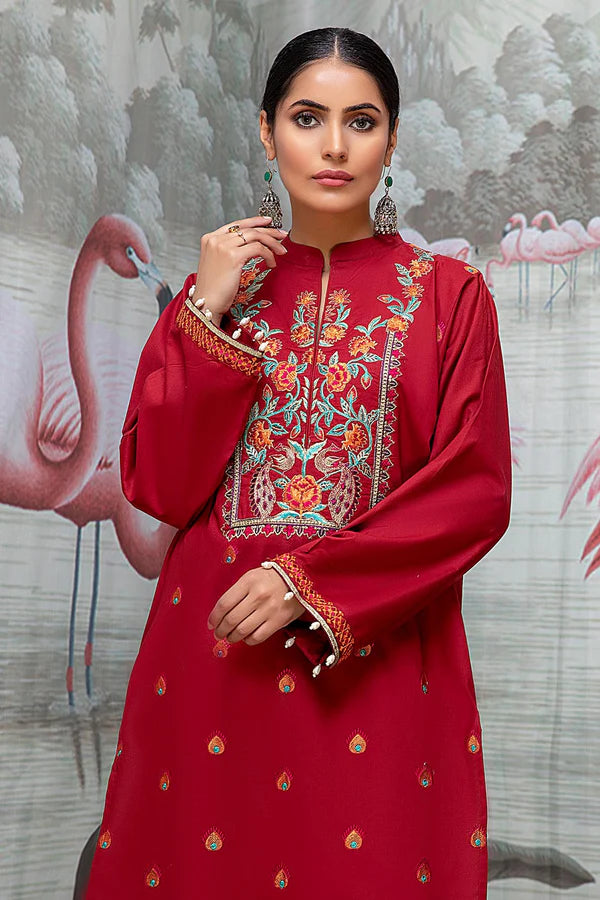 So Kamal Linen Embroidered Stitched Luxury Shirt Ready to Wear DPW-1763