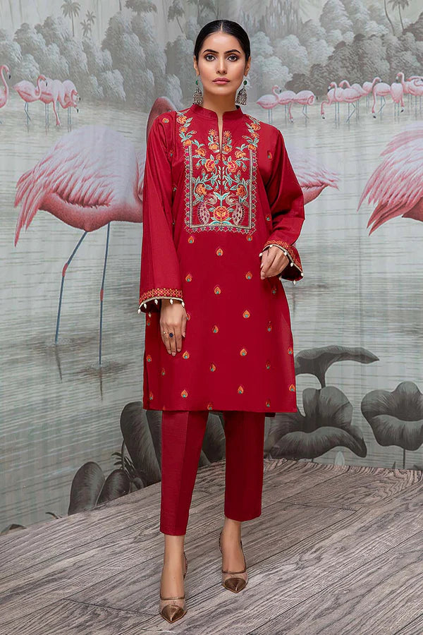 So Kamal Linen Embroidered Stitched Luxury Shirt Ready to Wear DPW-1763