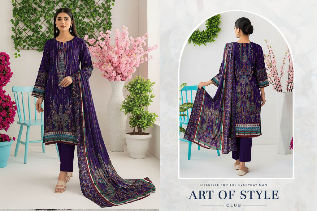 Tayyab Noor Embroidered Lawn 3-Piece Suit -Air jet Superior Lawn 001254