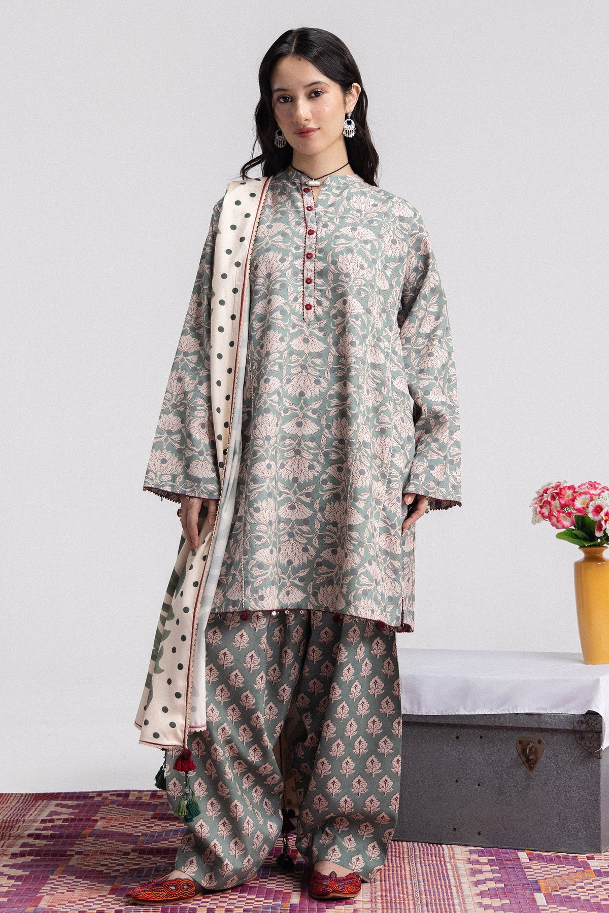 Coco By Zara ShahJahan Digital Printed Khaddar 3Pcs Suit Elowen-7A