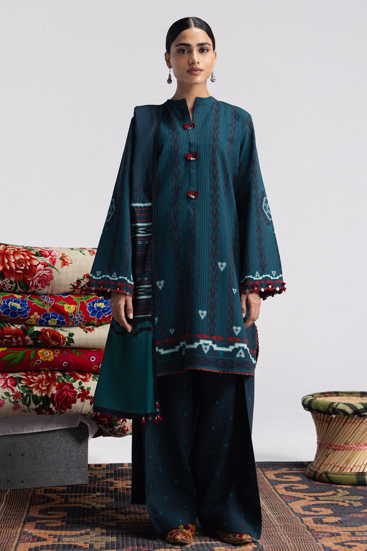 Coco By Zara ShahJahan Digital Printed Khaddar 3Pcs Suit Leela-10B