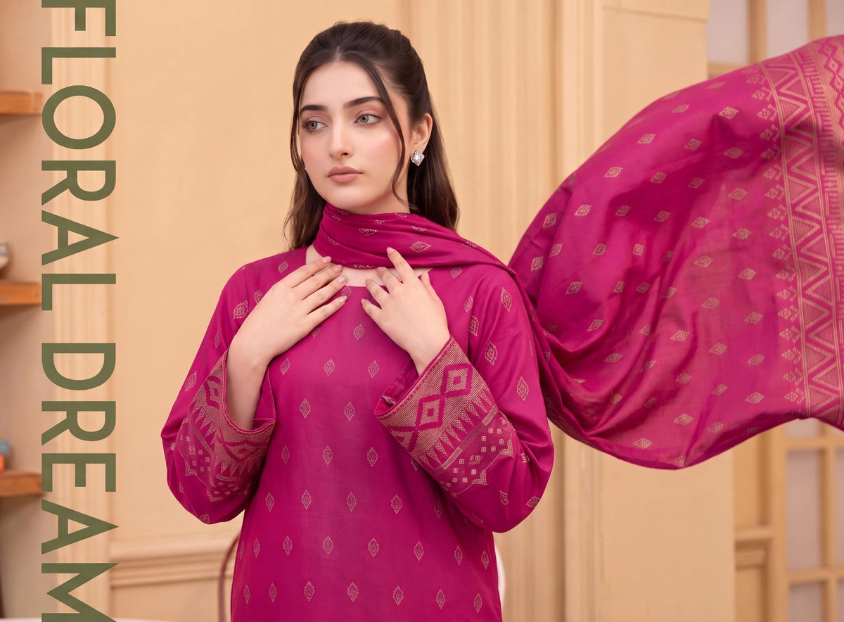 Barosha Jacquard Viscose Lelan 3pcs Suit 001925