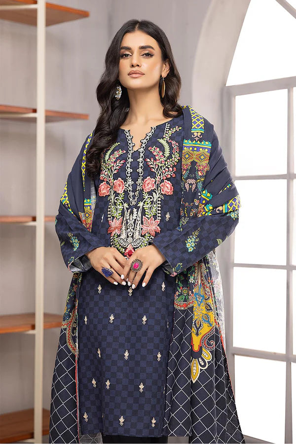 So kamal Stitched Khaddar Shirt Trosuer Dupatta 3PC DPW-2776 Embroidered