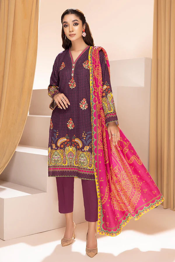 So kamal Stitched Khaddar Shirt Trouser Dupatta 3PC DPW-2780 Embroidered