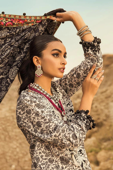 Premium Khaddar 3pcs Suit with Printed Twill Shawl DPW 2865 Suit