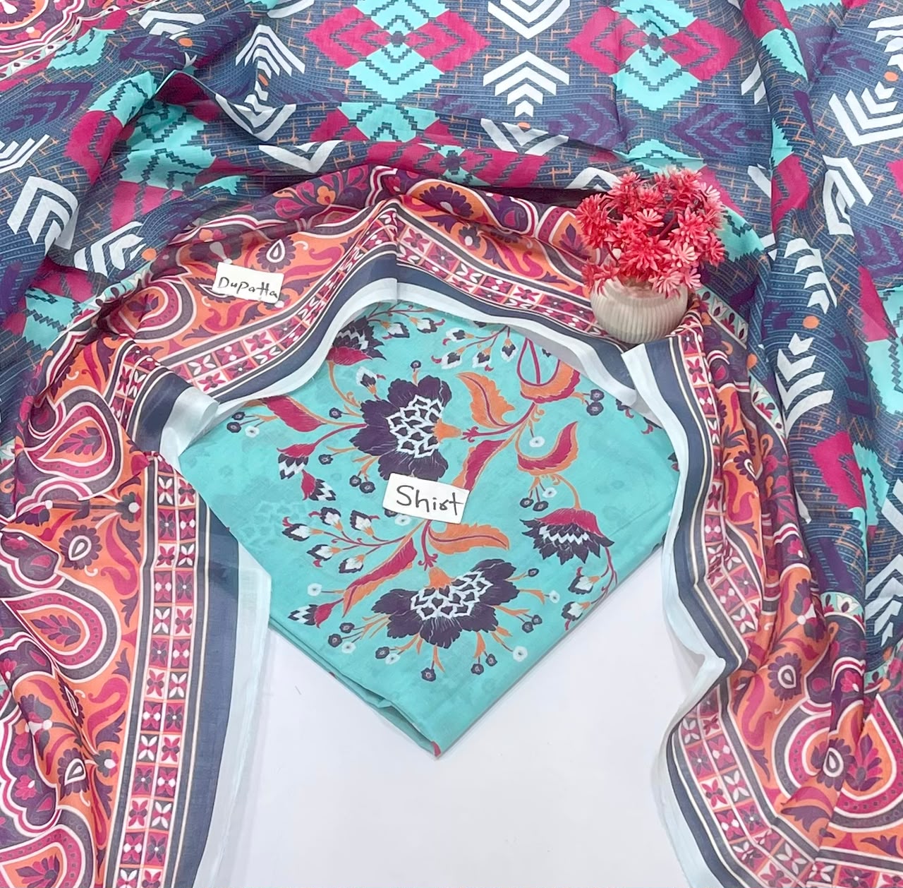 Charcoal Lawn 2pcs Shirt With Voil Dupatta 001545