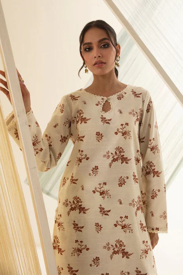 So Kamal Ready-to-Wear Embroidered Khaddar Shirt DPW-3416