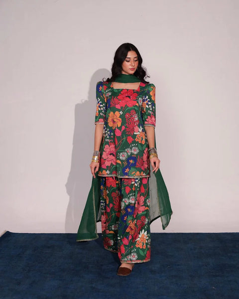 Floral Green | 2-Piece Summer Lawn Outfit