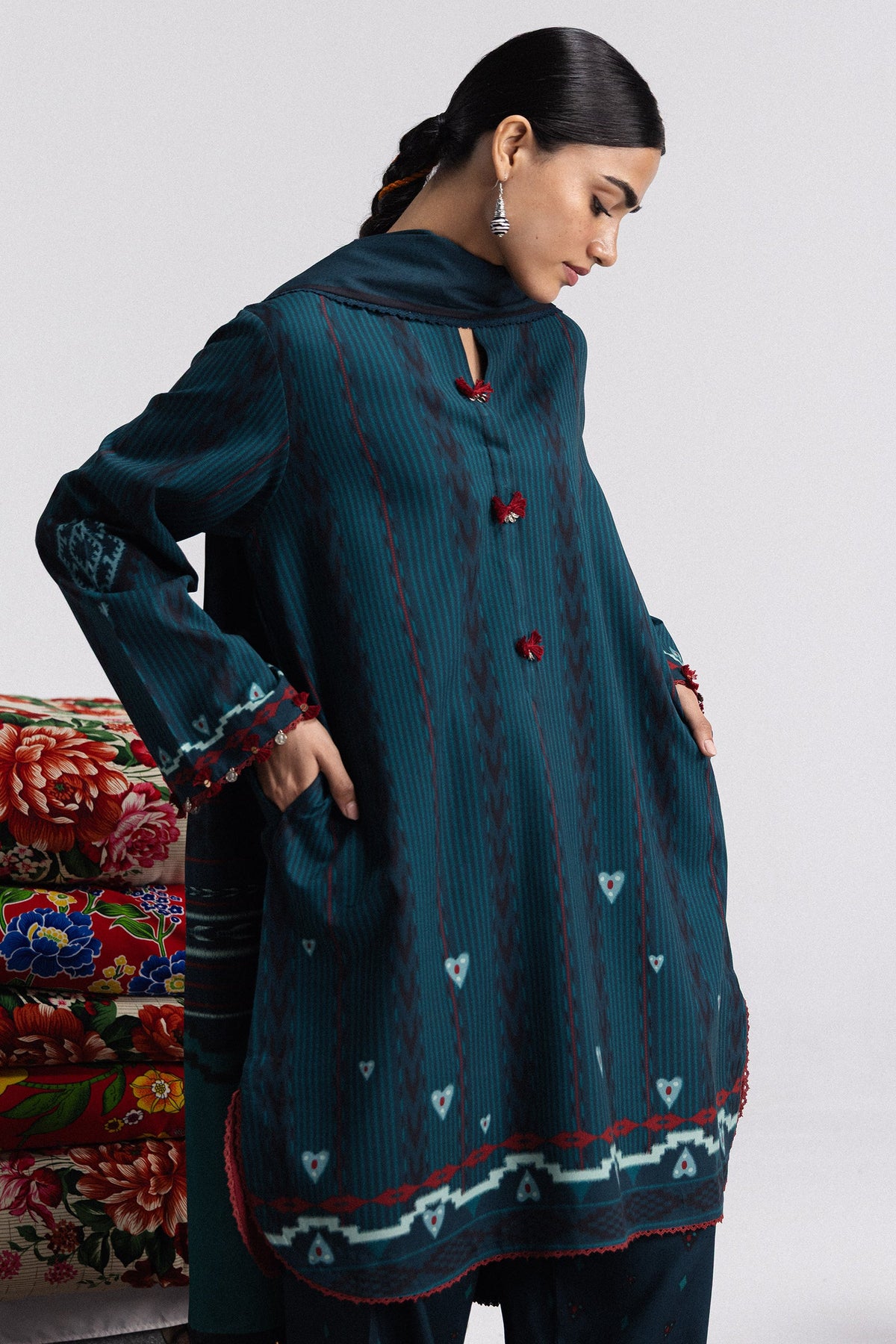 Coco By Zara ShahJahan Digital Printed Khaddar 3Pcs Suit Leela-10B