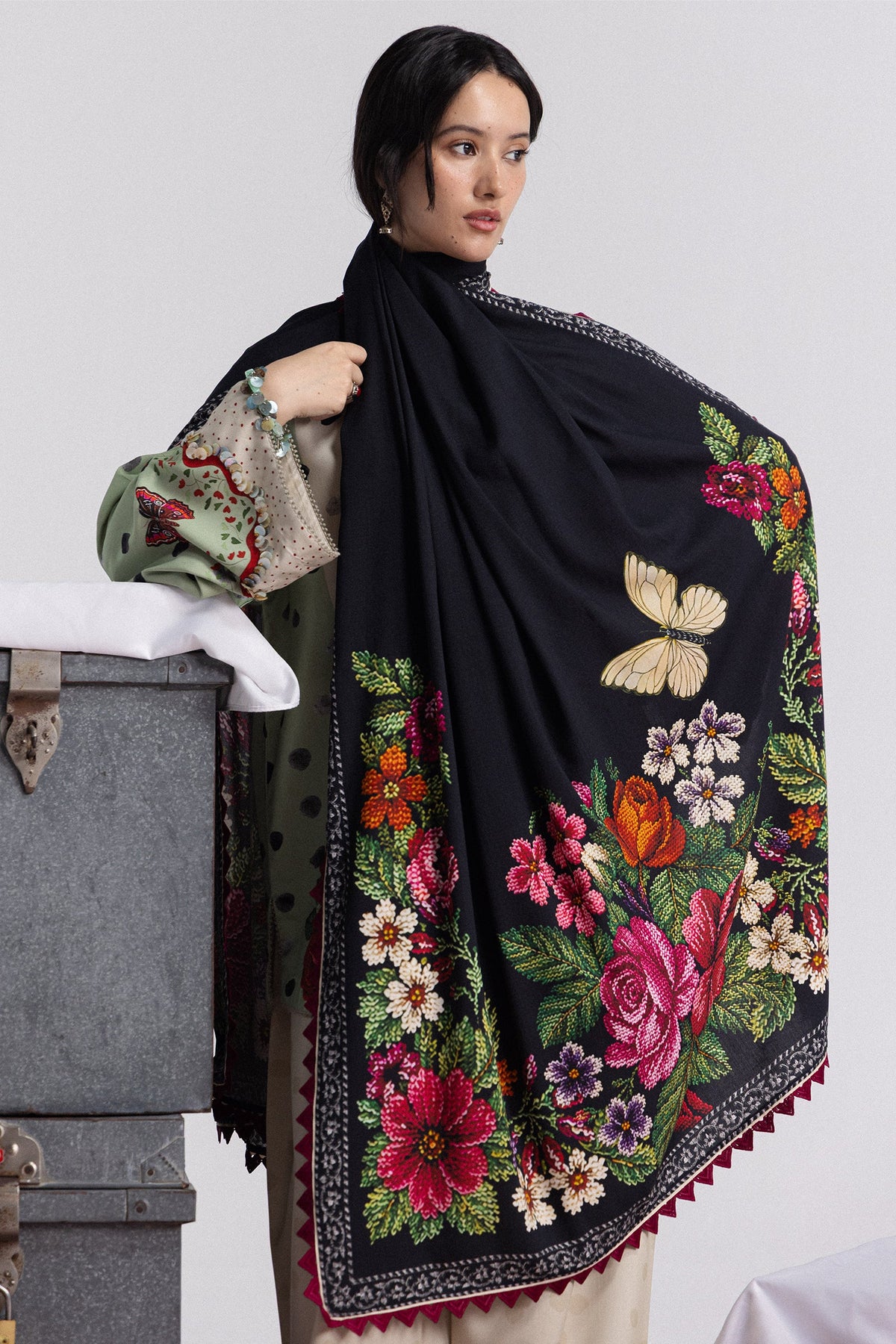 Coco By Zara ShahJahan Digital Printed Khaddar 3Pcs Suit Amelia-5A
