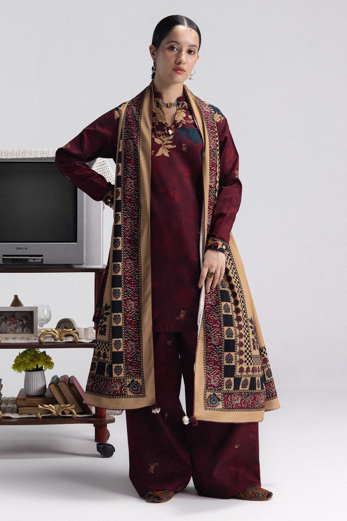 Coco By Zara ShahJahan Digital Printed Khaddar 3Pcs Suit Iris-8A