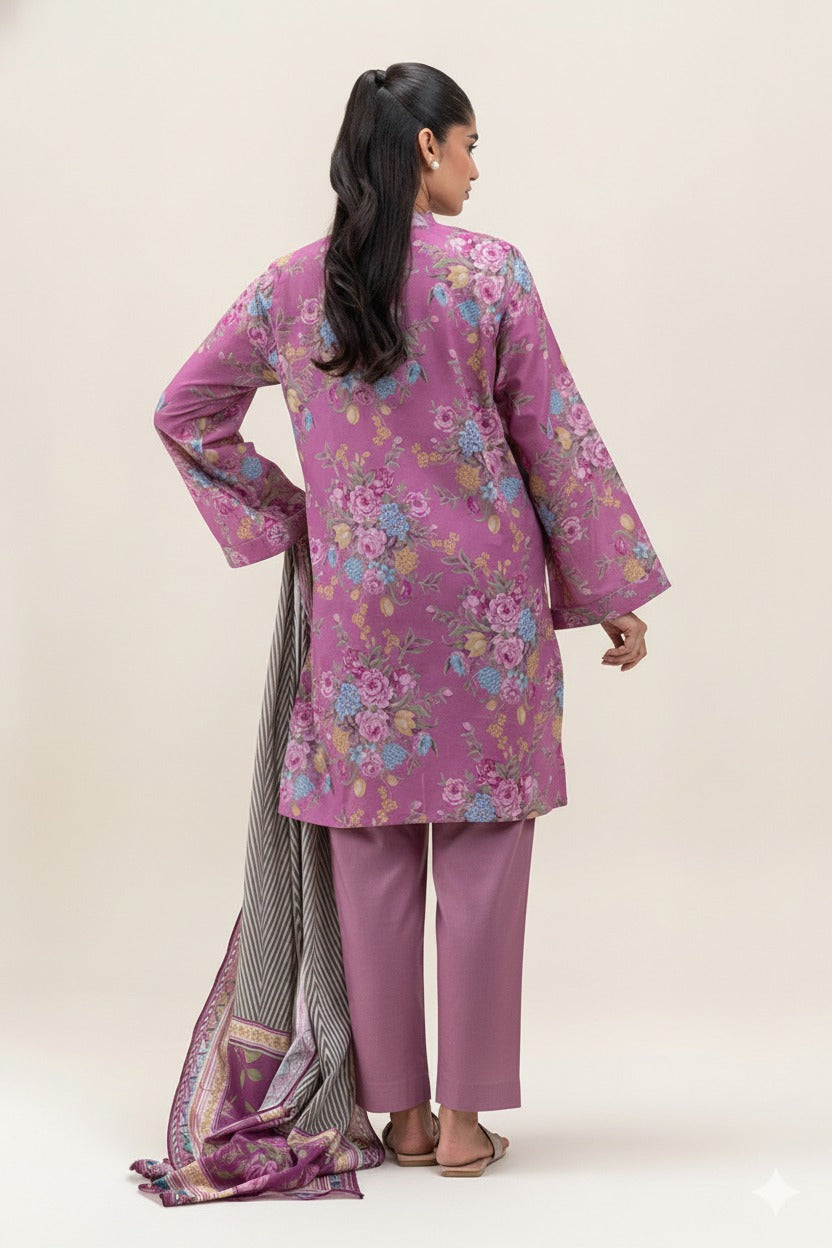 BeechTree Printed Lawn 3PC Unstitched Suit 001018