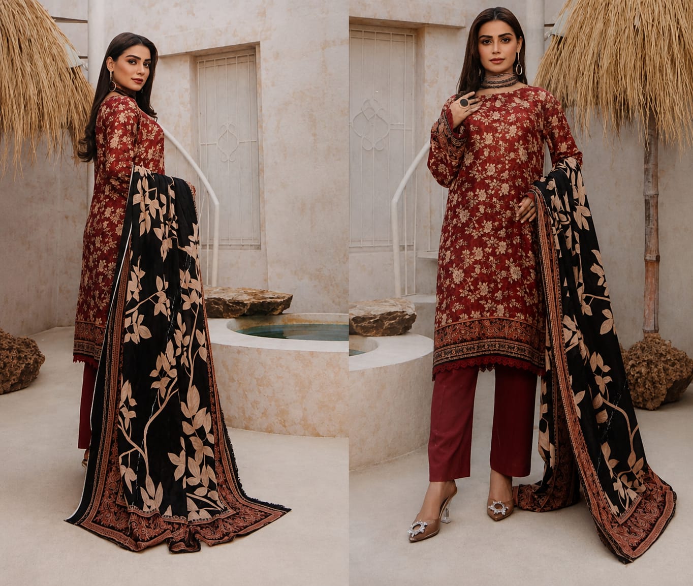 Lala Original Lawn 3-Piece Suit With Cotton Net Shirt & Lawn Dupatta 001784